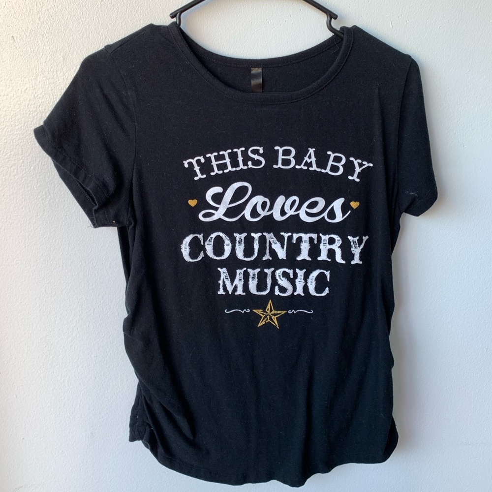 This baby loves country music maternity shirt